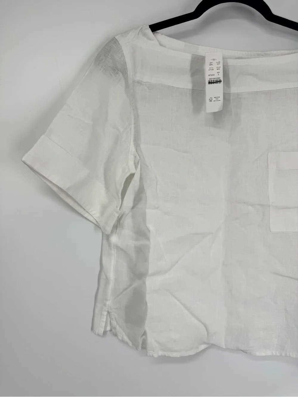 NWT J. Crew Boatneck Tee White Linen Lightweight Soft Boxy Relaxed Size S